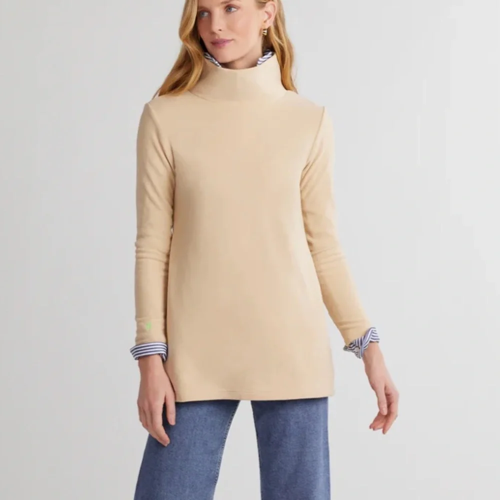 Dudley Stephens Fleece Light Pink Cobble Hill Turtleneck Terry Fleece Sz M EUC - Picture 14 of 15